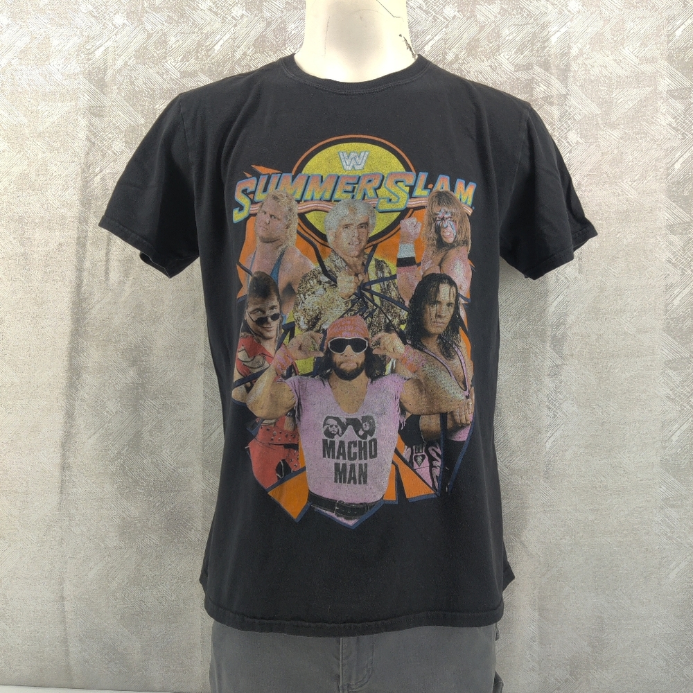 WWE SummerSlam Shirt Mens Large Wrestling‎ Macho Man Bret Hart Ultimate Warrior